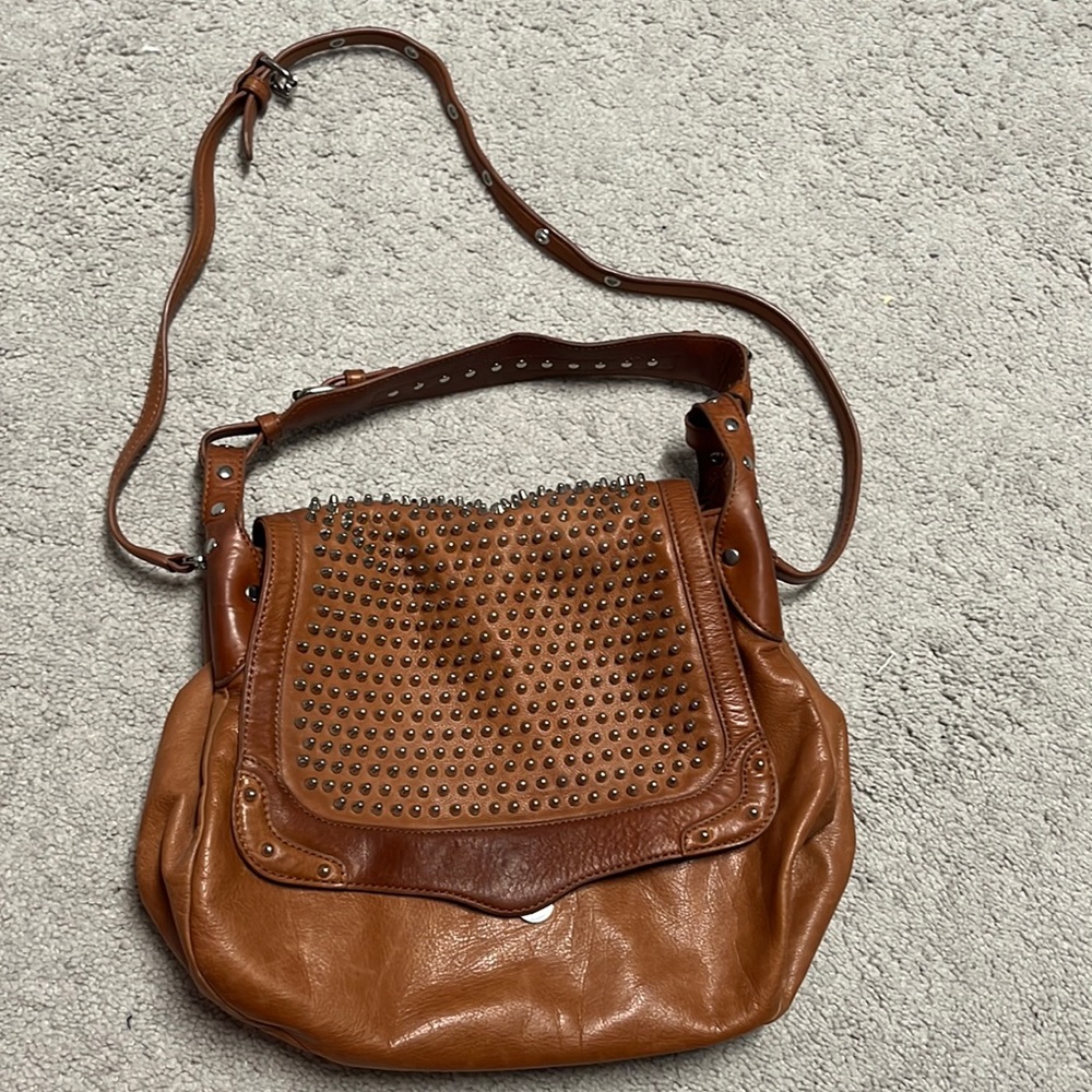 Rebecca Minkoff studded tan leather bag